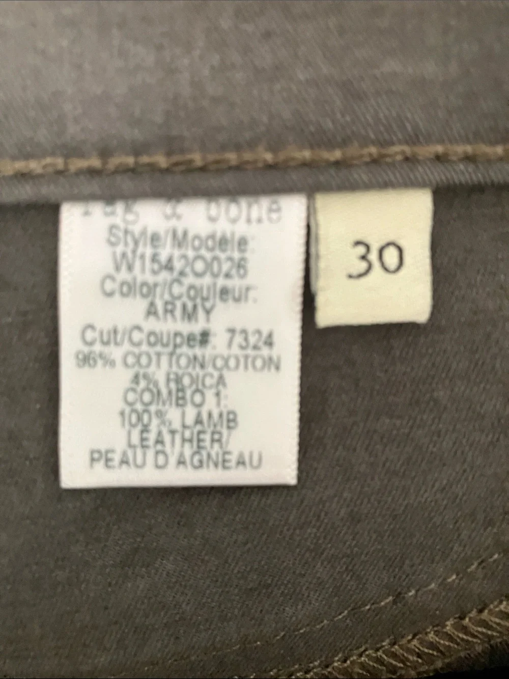 RAG & BONE Women’s Store Exclusive Army Green Halifax Skinny Pants Size 30 NWOT - Picture 7 of 10